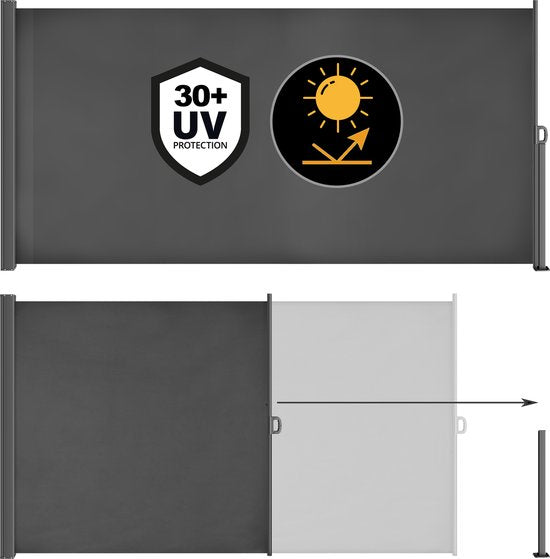 Casaria Windscherm Nosara - 160x300cm Uitschuifbaar – Antraciet