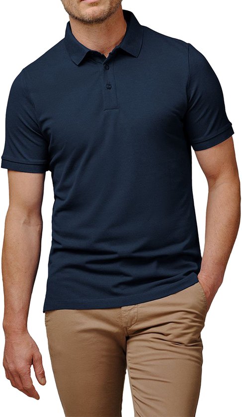 Bamboo Elements - Polo Shirt Heren - Navy Blauw XL - Polo Heren - Korte Mouw - Pique Stof - T Shirt Heren - Bamboe