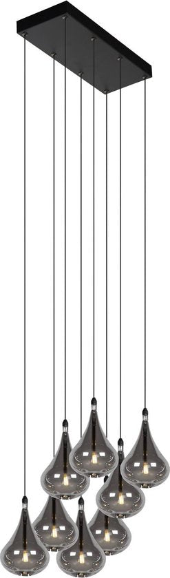 Lucide TEARS - Hanglamp - LED Dimbaar - G4 - 8x1,5W 3000K - Zwart