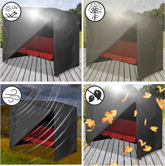 Kingsleeve Tuinmeubelhoes 185 x 117 x 150 cm Scheurvast UV-bestendig Antraciet