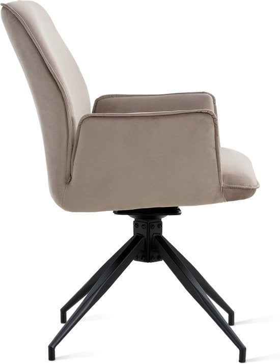 Multifurn Eetkamerstoel - Set van 2 - Draaibaar - 57 x 63 x 90 cm - Taupe