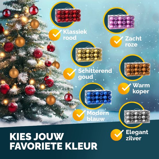 Casaria Kunststof Kerstballen 54 Set - Mat Glanzend Ø 3 4 6 cm Koper Bruin