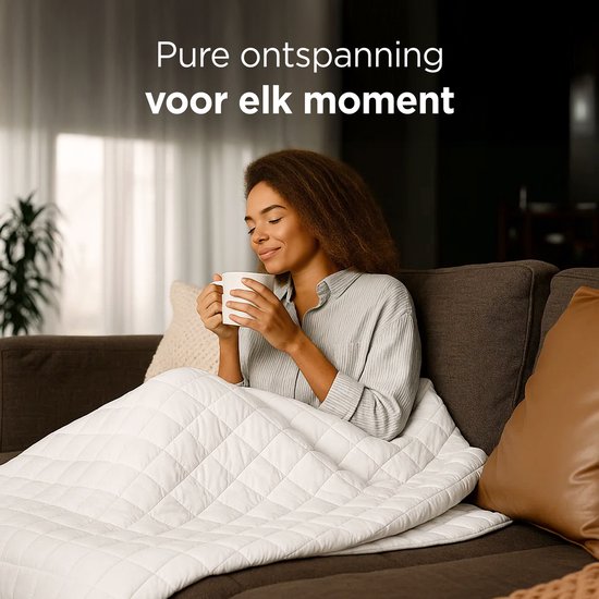 CozySense® Verzwaringsdeken 8kg - 100% Tencel - Weighted Blanket – Zwaartedeken met temperatuurregulatie en ademend comfort - GLASS-Flow® Drukverdeling - 1-Persoons - Wit