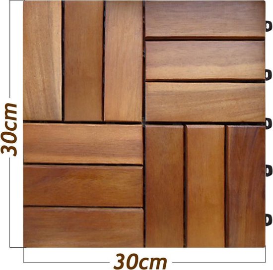 1x Houttegel Acacia - Mozaïek 30x30cm - FSC®-gecertificeerd