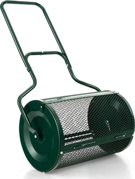 Coast Compostverspreider met Handgreep - 75L Inhoud - 68 x 41 x 123 cm - Metaal - Groen