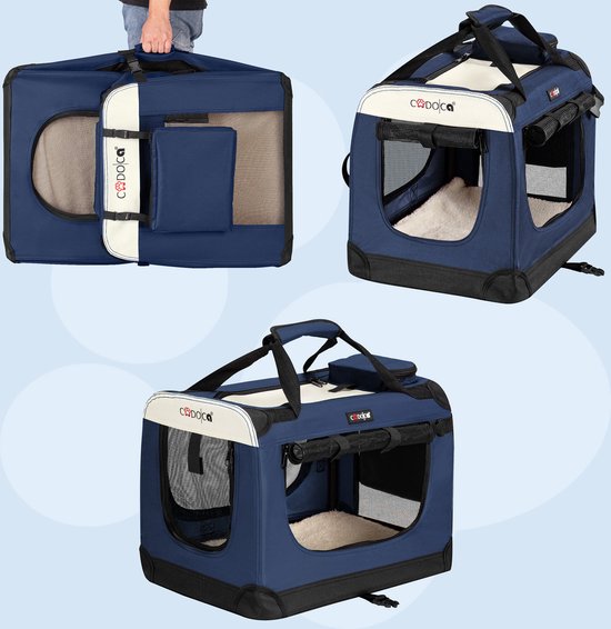 Cadoca Honden & Katten Reismand L - 70x53x50cm - Marine Blauw
