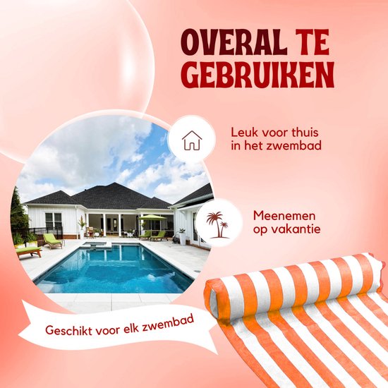 Travelly Luxe Waterhangmat Zwembad – Oranje – Opblaasbare drijvende lounge