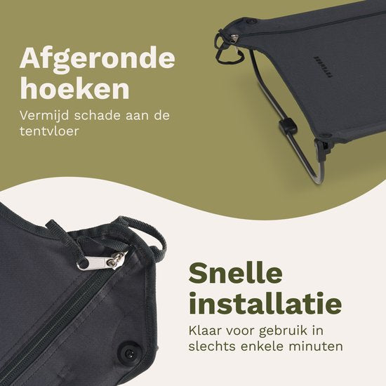 TRVLMORE Veldbed Opvouwbaar - 120KG Draagvermogen - Campingbed Incl. draagtas - Stretcher 1 Persoons - Stalen Frame - 193x66x15 cm - Grijs
