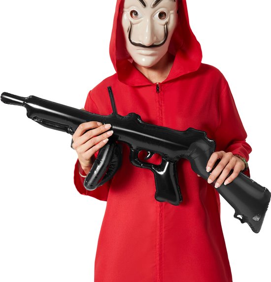 Dressforfun La Casa de Papel - Money Heist - unisexkostuum gemaskerde bankovervallers - M - Verkleedkleding carnaval - Halloween - Verkleden - Feestkleding - Carnavalskleding - Feest - Partykleding
