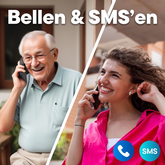 Denver Senioren Mobiele Telefoon 4G - Grote Toetsen - SOS knop - Oplaadstation - GSM - Simlockvrij - Bluetooth - BAS24600L