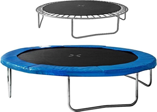 Monzana Trampoline Beschermrand - Doorsnede PVC UV Bestendig 366cm Blauw Tuin