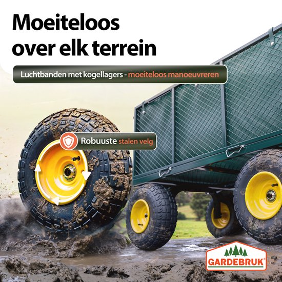 Gardebruk Bolderkar Binnenzeil - Belastbaar tot 550 kg – Groen