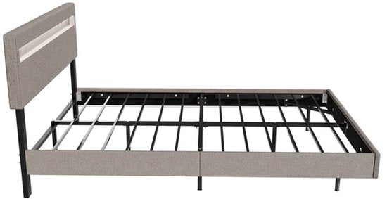 Zwevend bed Lissabon - 140x200cm - Kunstleer - Incl. LED - Beige
