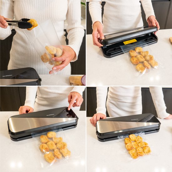 AoraKitchen Vacumeermachine - Vacuummachines - 6 Functies - Incl. 20 Vacumeerzakken & Vacuum Slang