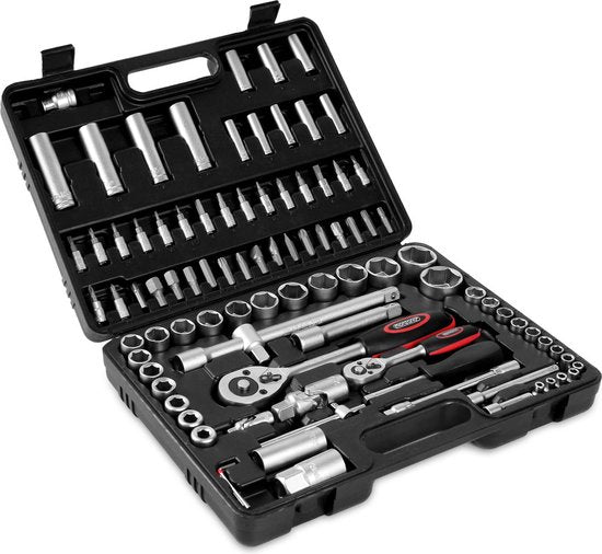 Monzana Gereedschapset - 94 Onderdelen 1/4 1/2 Bits Doppen CV-Staal