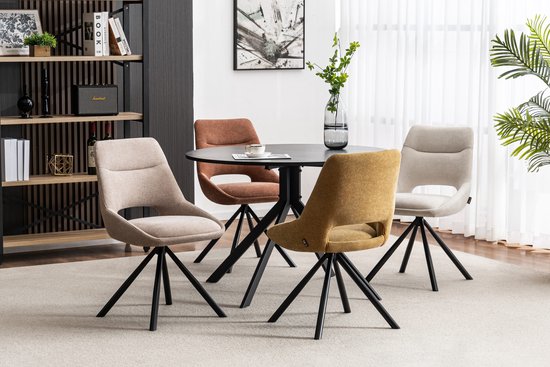 Furnihaus Eetkamerstoelen set van 2 - Tosca - Taupe - Stof