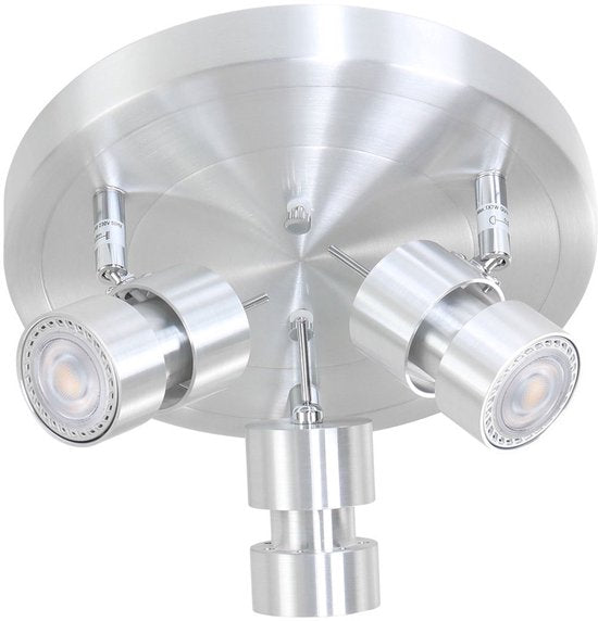Spot Natasja 7905ST staal ronde 3-lichts spot met GU10 lichtbronnen, verstelbaar en dim to warm, Steinhauer, modern design
