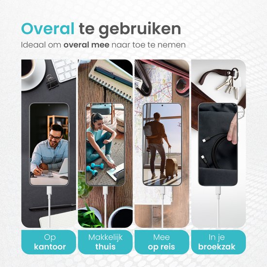 Wurk - Super Snellader Geschikt voor Apple iPhone, iPad & Airpods - 40W Oplader - 2 Meter USB C Kabel - Lader Geschikt voor 15/16 plus/pro