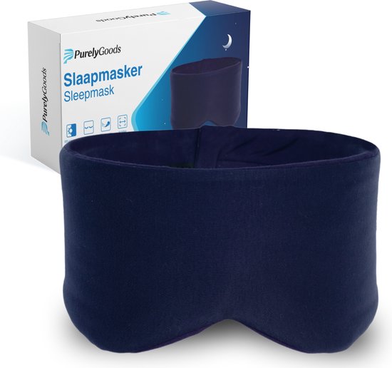 PurelyGoods® Slaapmasker - Oogmasker - Verduisterend - Slaap Masker - Mannen en Vrouwen - Katoen - Donkerblauw