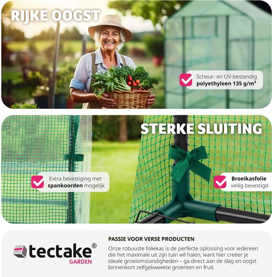 tectake® - Broeikas Hobbykas - Veel werkruimte - 143 x 143 x 195 cm - 401860
