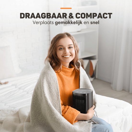 Vulpes Goods® Tech - Elektrische Kachel - Elektrische Verwarming voor Binnen - Ventilatorkachel - Keramische Kachel - Heater - 3 Standen - 950W - LED Indicatie - Roterend - Zwart - PRO versie