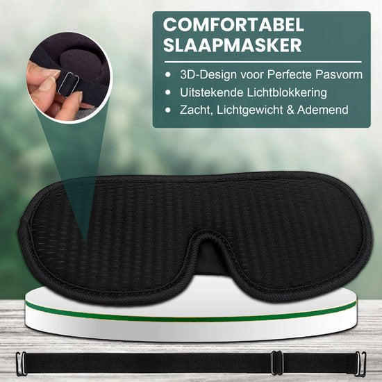 Novalance - Luxe Slaapmasker - 3D Ergonomisch - 100% Verduisterend - Traagschuim - Slaap Masker - Oog Masker
