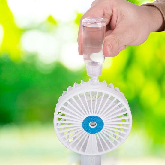 Lifetime Air Handventilator - USB Ventilator met Waternevel - 1200 mAh - Mini Ventilator met Waterspray - Wit