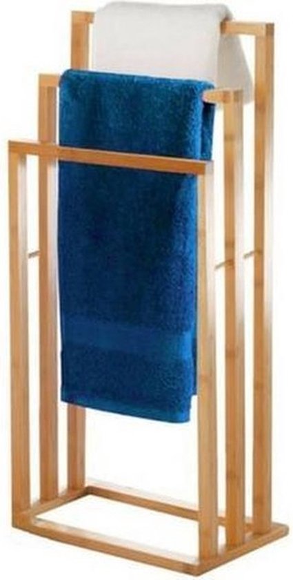 Made4Home - Handdoekrek Bamboe met 3 stangen - 40X24X82CM
