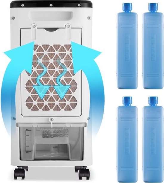 Monzana Mobiele Airco Ventilator - 4 Functies 3.5L - Wit Zwart