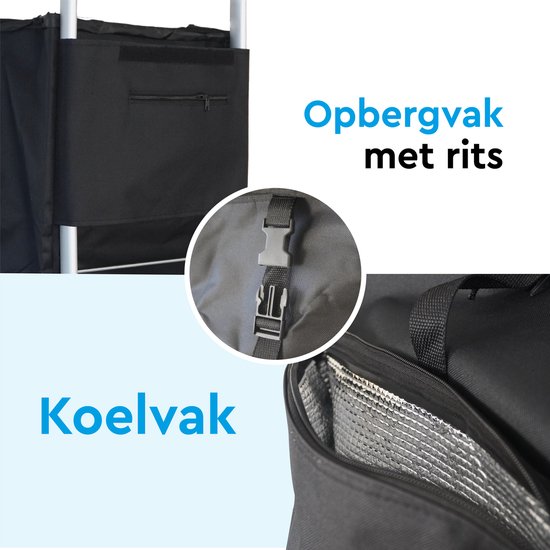BRASQ Boodschappentrolley - 45 Liter - Boodschappenwagen met Koelvak - Inklapbaar - Weerbestendig - tot 35KG - Aluminium Frame