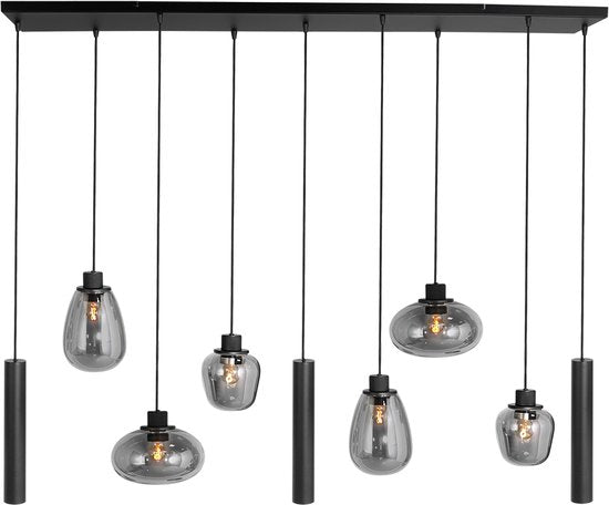 Steinhauer - hanglamp - Reflexion - zwart - glas metaal - design lamp - E27 GU10 - 3796ZW