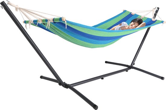 Detex Hangmat Incl. Metalen Frame - Veerkrachtig Robuust - Groen