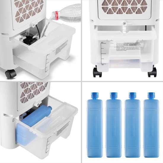 Monzana Mobiele Airco Ventilator - 4 Functies 3.5L - Wit Zwart