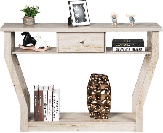 Coast Console Tafel – Met Lade & Plank – 3-Laags – Modern – 120 x 30 x 81 cm