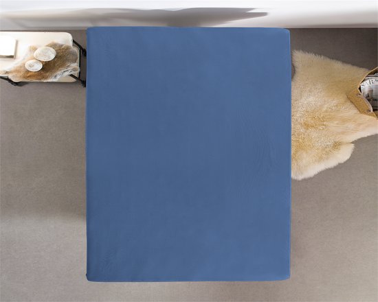 Dreamhouse Jersey Stretch Hoeslaken - 100% Katoen - 80/90/100x220 - Blauw