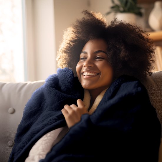 Auronic Elektrische Deken - Warmtedeken - Sherpa Fleece - 9 Hitte en Timerstanden - Bovendeken - 180x130 - 1 persoons - Blauw