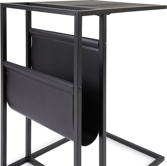 Lifa Living Magazine rek Manhattan Zwart- Hout, Pu-Leer - Zwart- 35x45x63 (LxBxH)