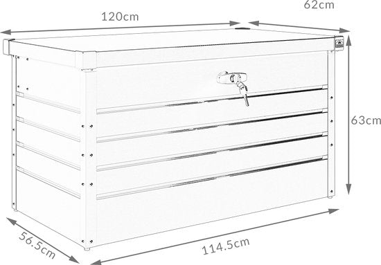 Gardebruk - Opbergbox Wit - Metaal 120cm