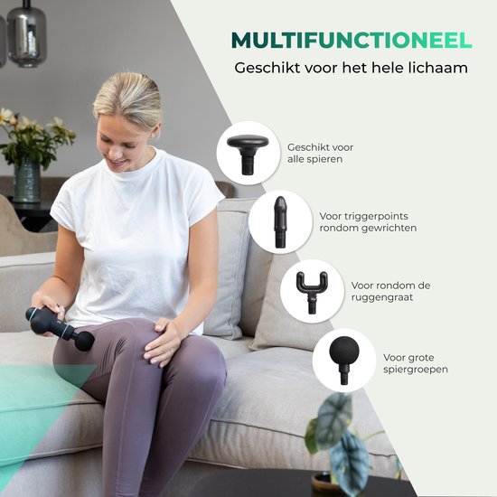Massagerr® Mini Massage Gun PRO - Relax en Ontspanning Massage Apparaat – Massagegun Zwart – Massageapparaten – Ontspannen - Professioneel Massageapparaat - Massage Pistool
