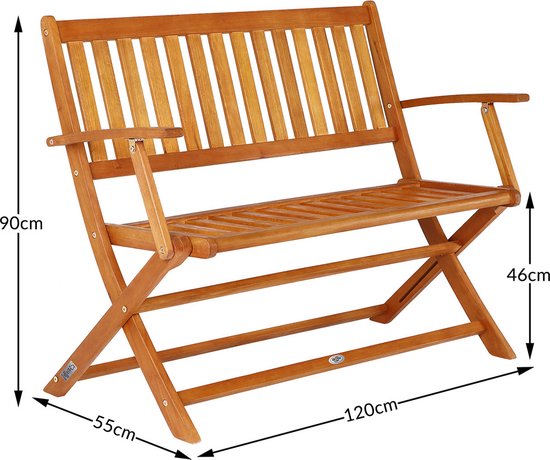 Casaria 2-zits Tuinbank - FSC® Gecertificeerd - 120x90x55 cm Bruin