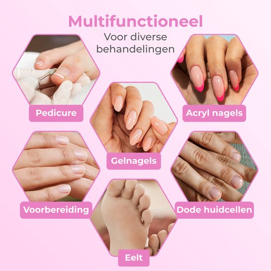 Nuvance Elektrische Nagelvijl - 15000 RPM - Nagelfrees - 12 Bitjes - 40 Schuurrolletjes - Manicure & Pedicure Set