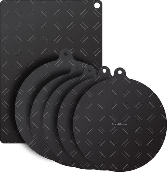 AoraKitchen Inductie Beschermer - 6 Stuks - tot 280 °C - Onderzetters Pannen - Kookplaat Beschermer - Pannenbeschermer
