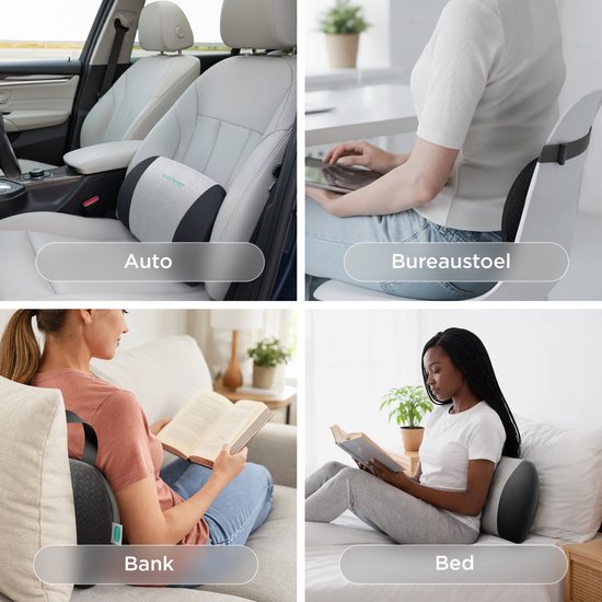 CozySense® Rugsteun – Ergonomisch Rugkussen met Gelstructuur - Onderrug – Drukverlagende Lendensteun voor Auto, Bureau en Thuis – Ademend, Koelend en Antislip