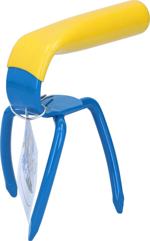 Tuinklauw Mini MC220-1 - Woelvork - Aarde Losmaken, Onkruid Wieden, Grond Beluchten, Kultiveren - Blauw/Geel