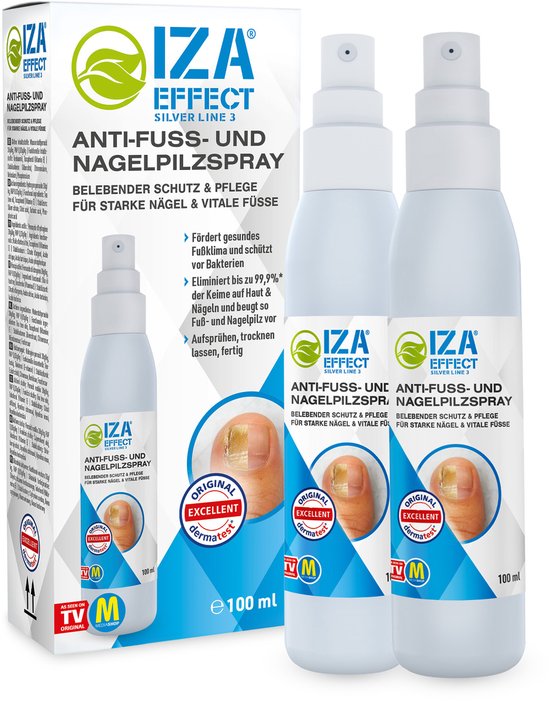 IZA Effect voetverzorgingsspray - 2 stuks - Het origineel van tv - ondersteunt een verbeterd voetklimaat - zonder uitspoelen - voetspray - voethygiëne - verzorgt huid en nagels