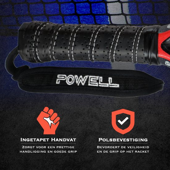 POWELL Padel Racket - Druppelvorm - 3K Carbon - incl. hoes