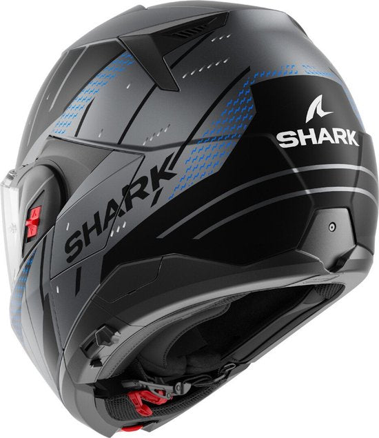 SHARK Oxo Rydger Mat Antraciet Blauw Zwart ABK Systeemhelm - Maat XL - Helm