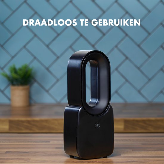 Lifetime Air Tafelventilator - Ventilator USB-C Oplaadbaar - Statief Ventilator met Nachtlampje en Afstandsbediening - Ventilator met Afstandsbediening en 3 Snelheden - Zwart