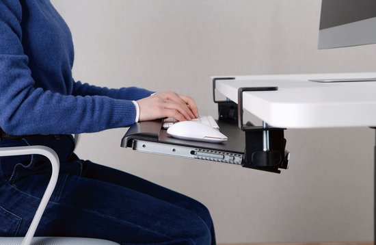 Toetsenbord lade onder bureau - toetsenbord houder - toetsenbordlade - toetsenbord onder bureau - keyboard tray - ergonomisch zithouding - hoogte verstelbaar en uitschuifbaar