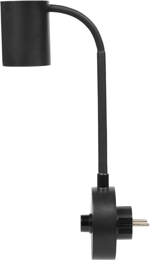 Smartwares IDE‑60066 – Dimbare Warm Witte Nachtlamp – 2700-3000K - 200 Lumen – Flexibele Hals – Direct in Stopcontact – Zwart – Leeslamp / Sfeerlamp